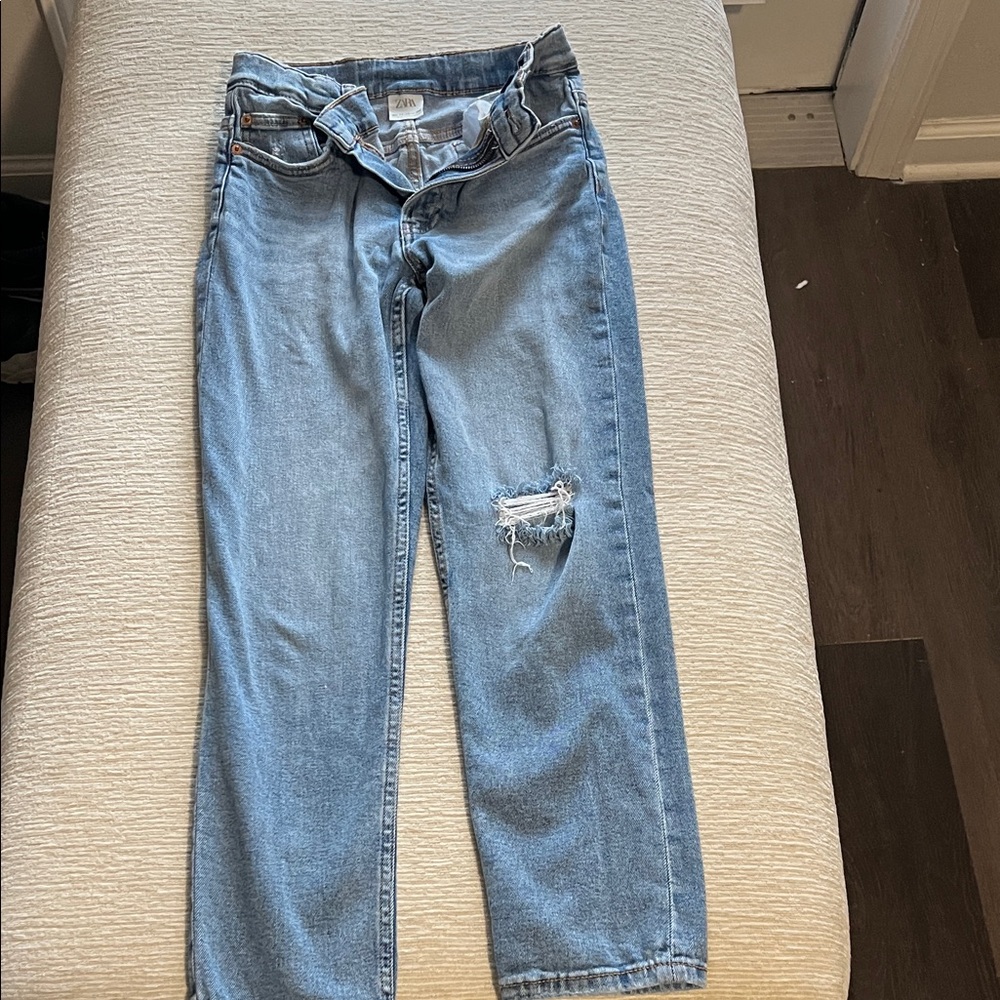 Zara Kids Light Blue Distressed Jeans